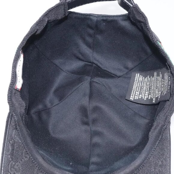 GUCCI GG Canvas Web Sherry Line Cap M Black Red Green 200035 Auth yk18705 - Picture 9 of 13